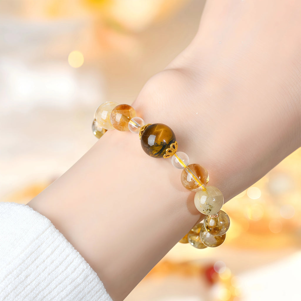 Solar Radiance - Yellow Tourmaline & Tiger's Eye Wealth Bracelet