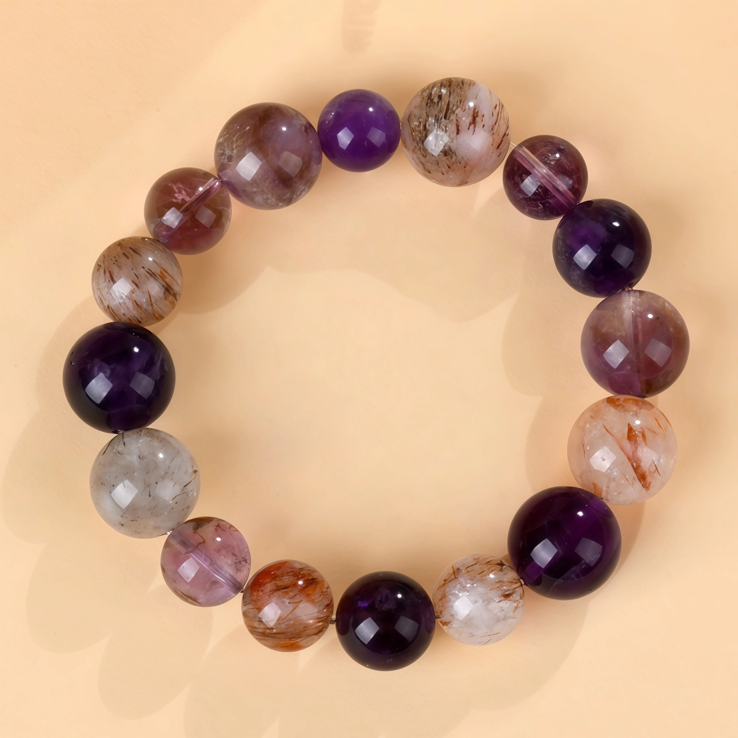 The Earth Genesis - Black Gold Super 7 & Amethyst Master Bracelet