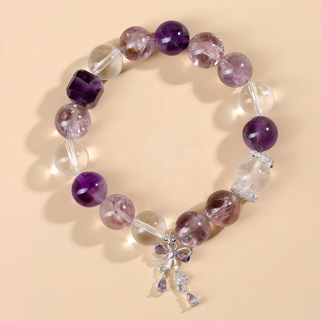 Neptune's Union - Amethyst & Purple Phantom Soulmate Bracelet
