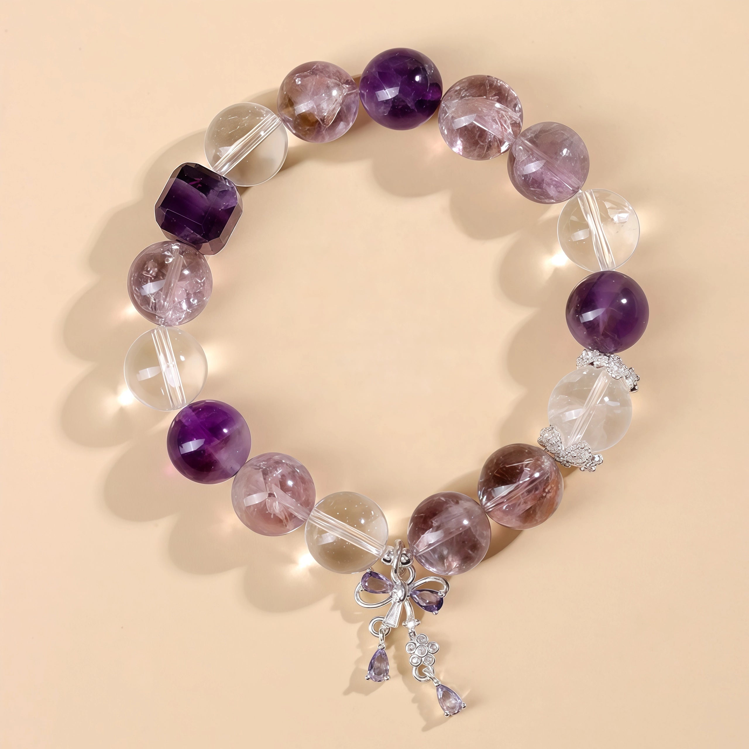 Neptune's Union - Amethyst & Purple Phantom Soulmate Bracelet