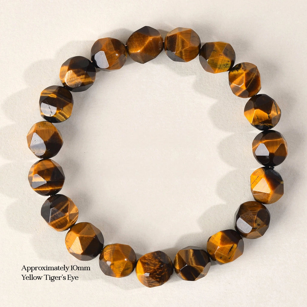 The Prism of Power - Faceted Tiger's Eye & Obsidian Shield Bracelet