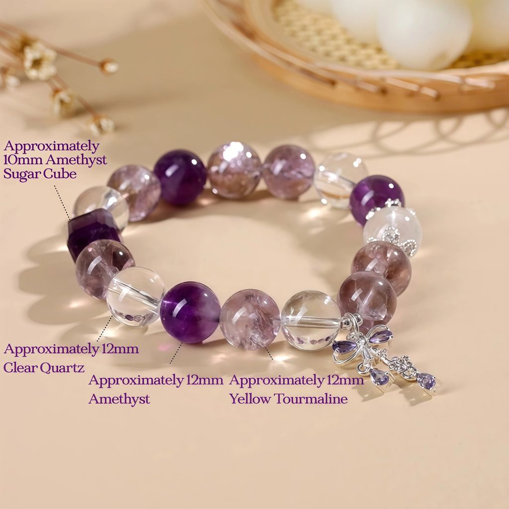 Neptune's Union - Amethyst & Purple Phantom Soulmate Bracelet