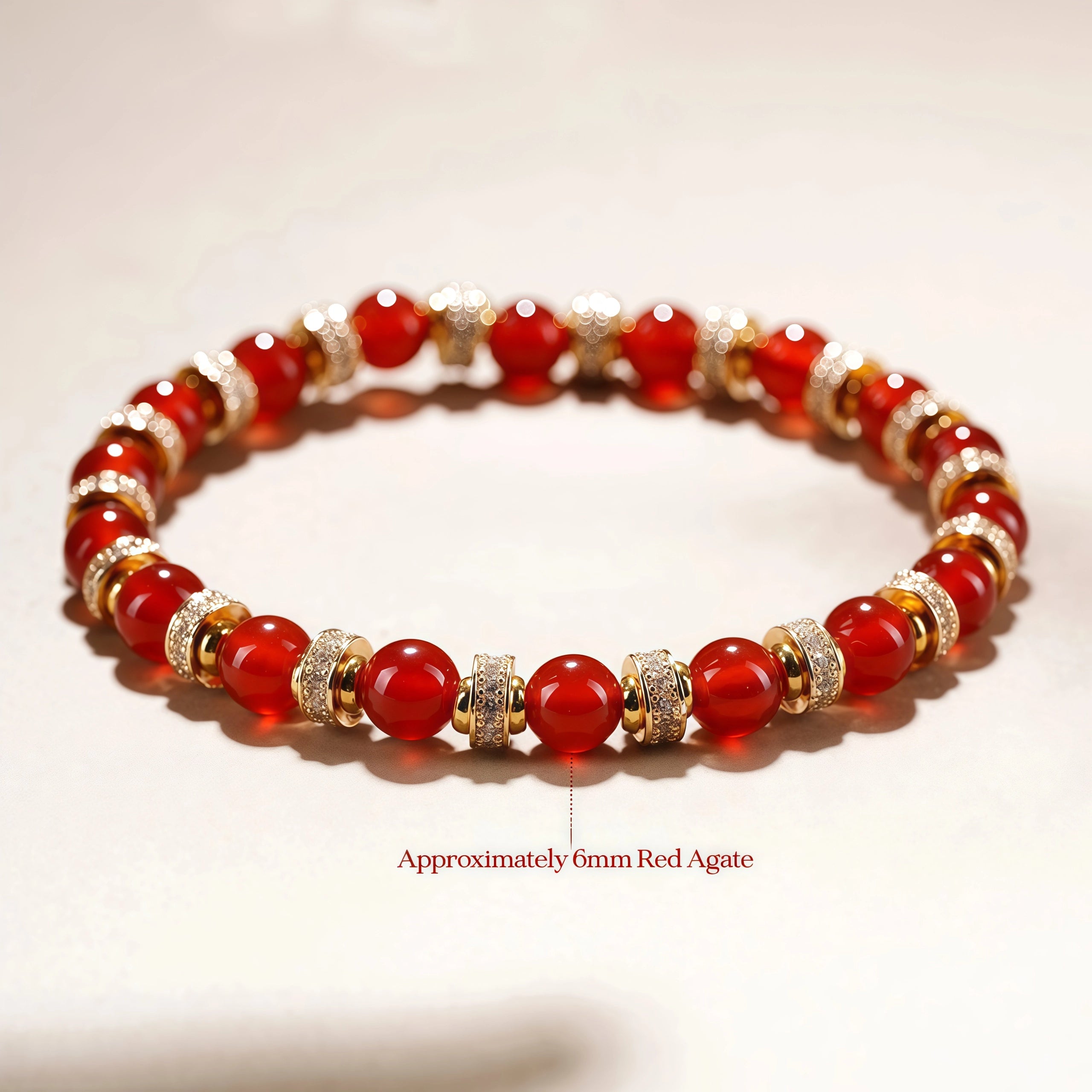 The Crimson Empress - Red Agate & Pave Crystal Vitality Bracelet