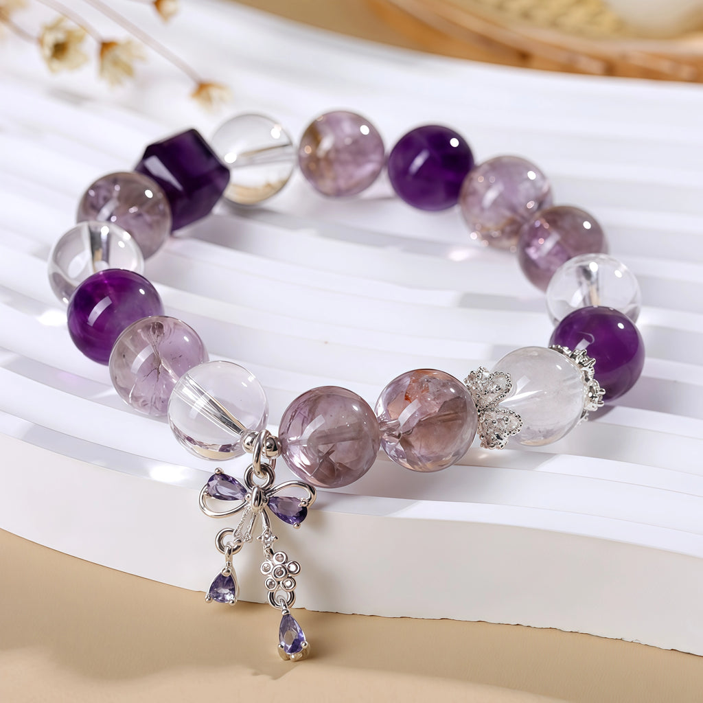 Neptune's Union - Amethyst & Purple Phantom Soulmate Bracelet