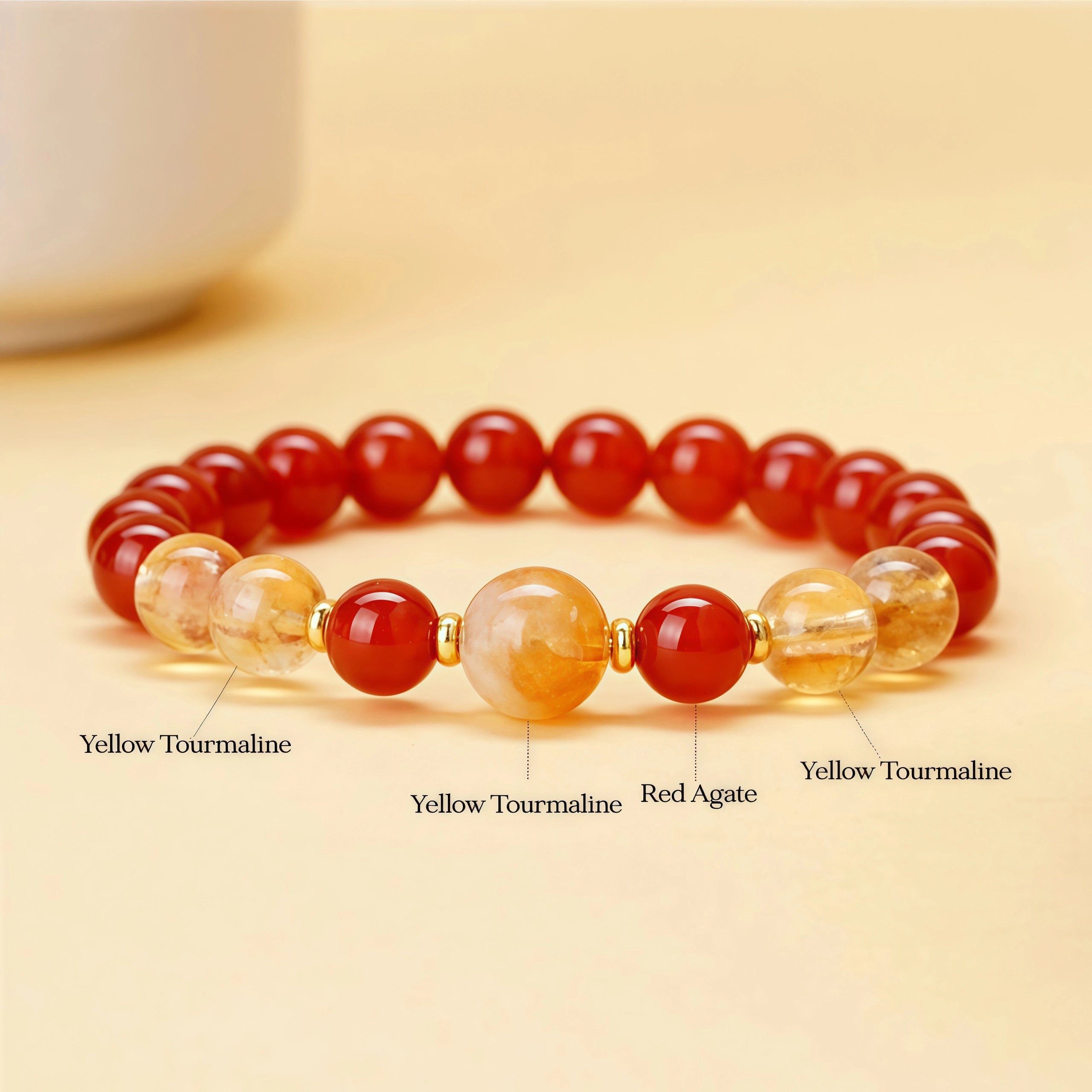 Mars Ignition - Red Agate & Yellow Tourmaline Energy Bracelet