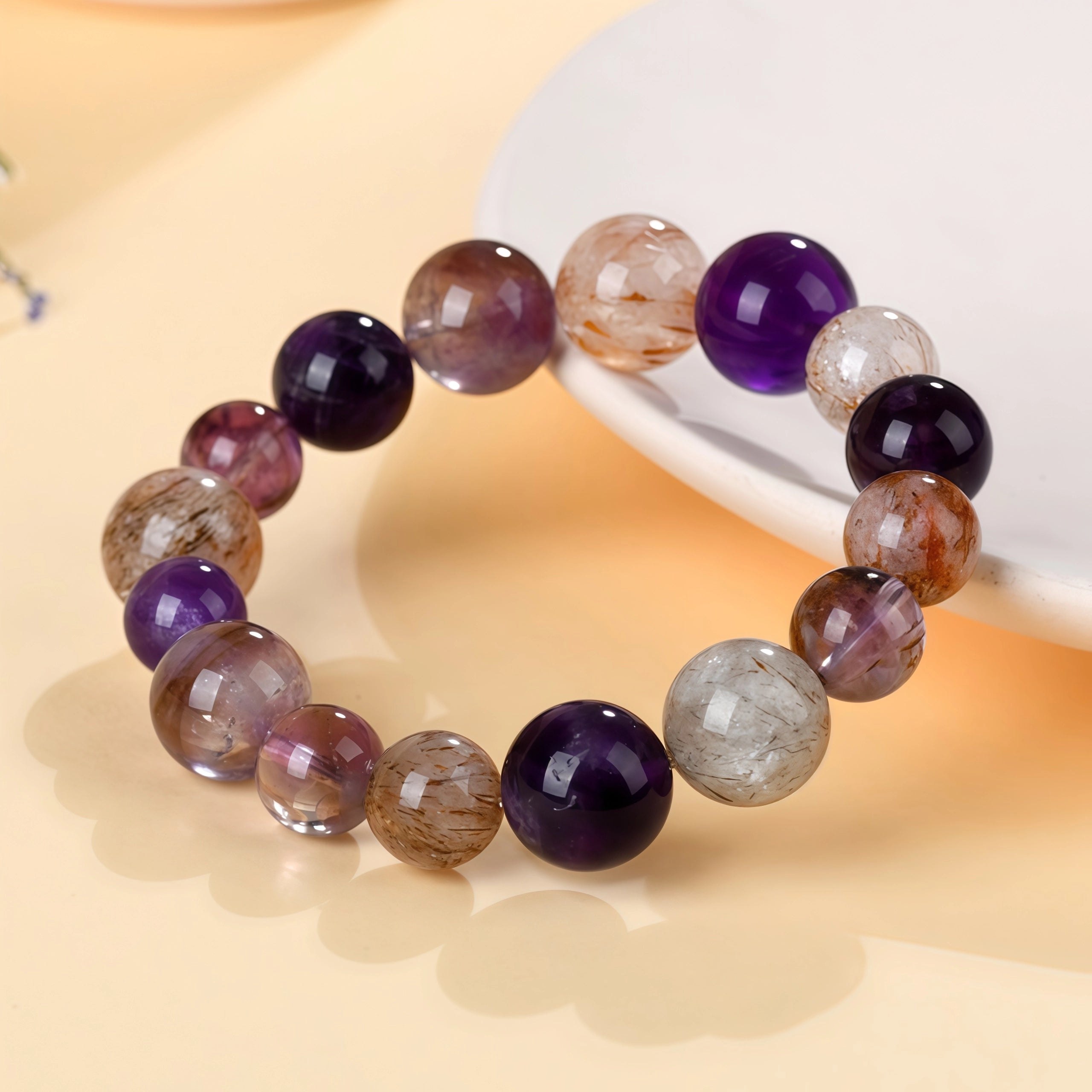 The Earth Genesis - Black Gold Super 7 & Amethyst Master Bracelet