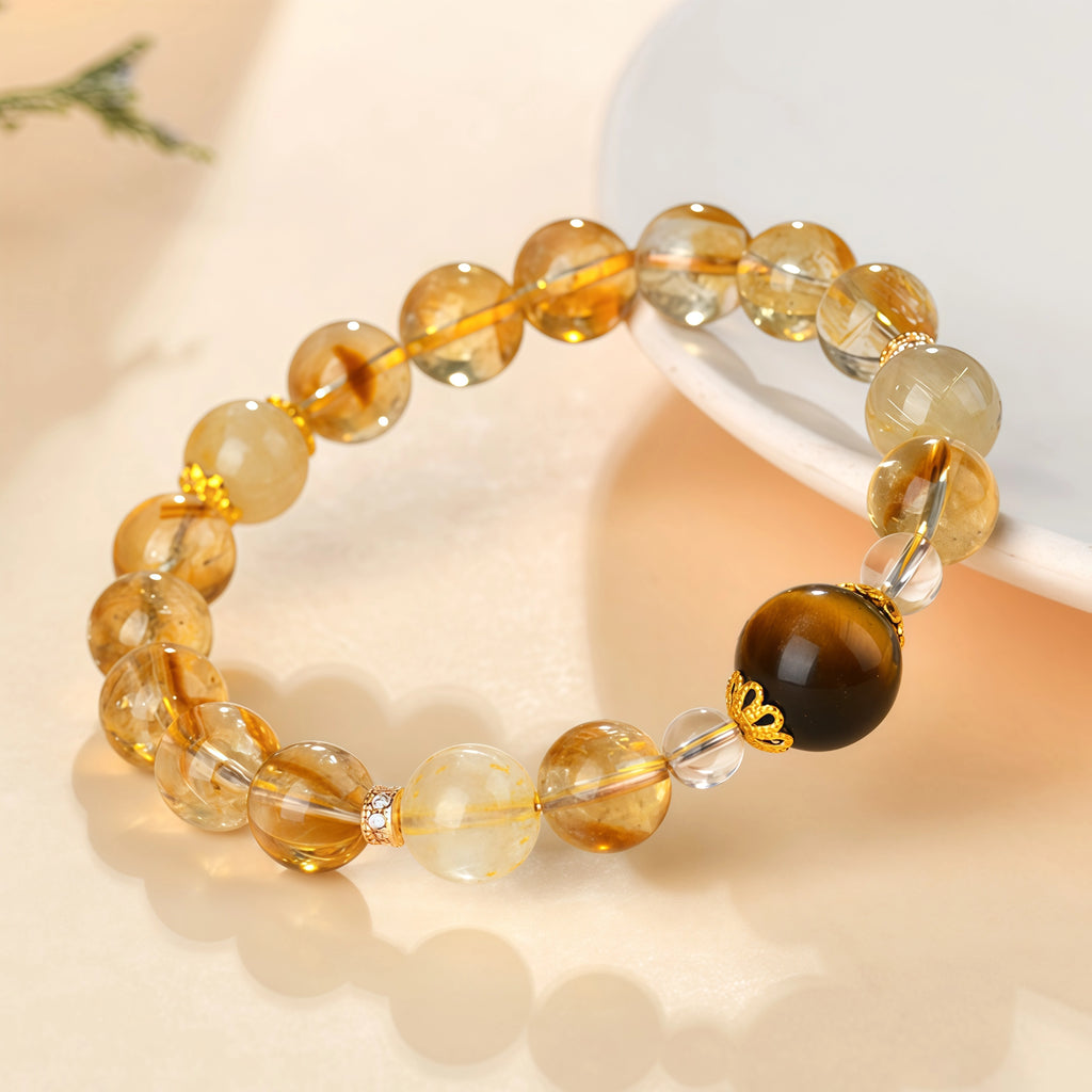 Solar Radiance - Yellow Tourmaline & Tiger's Eye Wealth Bracelet