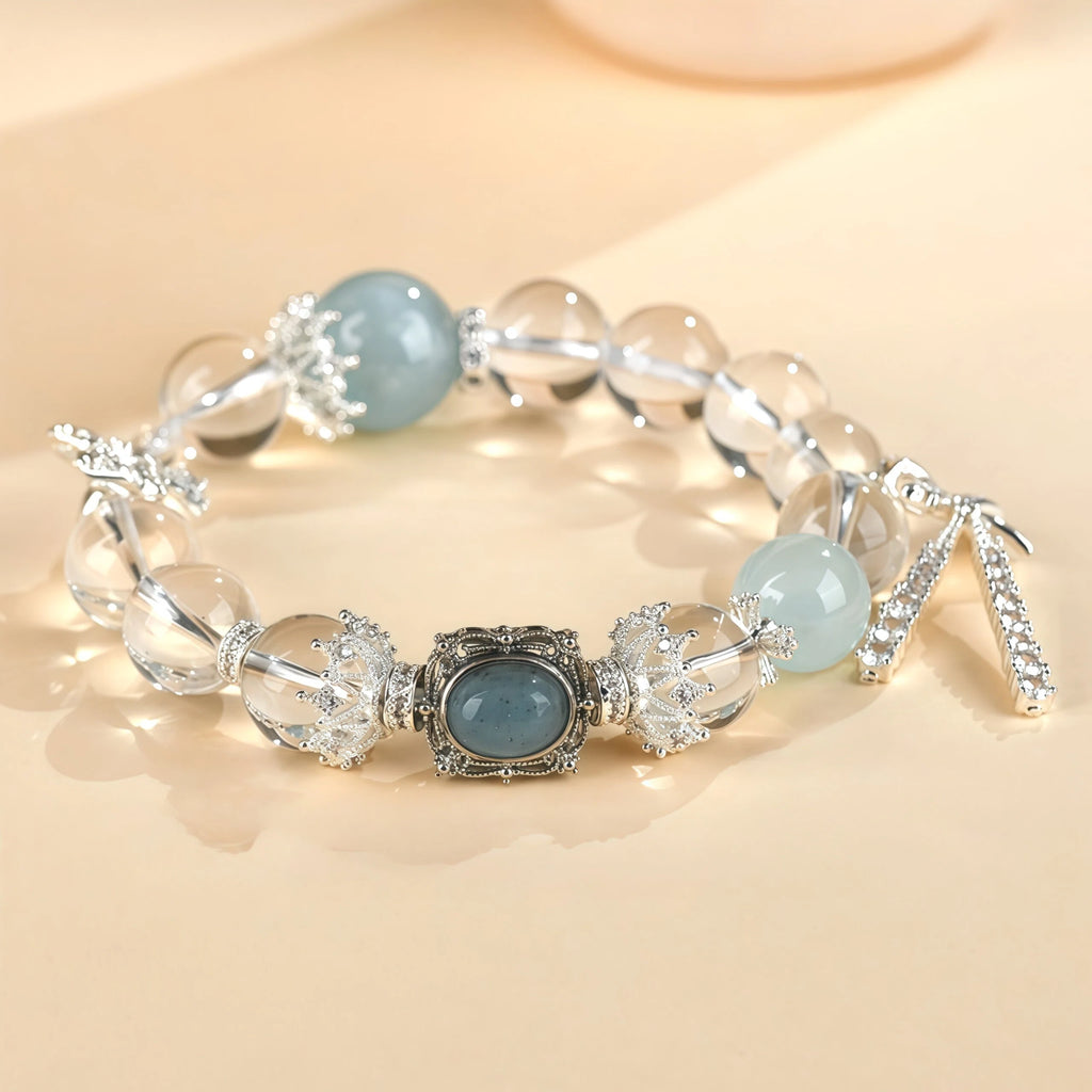 Pandora's Hope - Clear Quartz & Aquamarine Magic Box Bracelet
