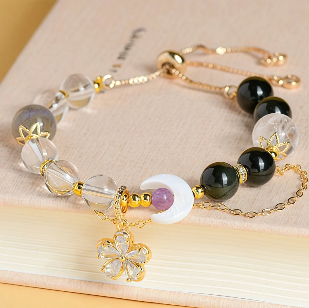 Gemini – Dance of Duality Obsidian Bracelet