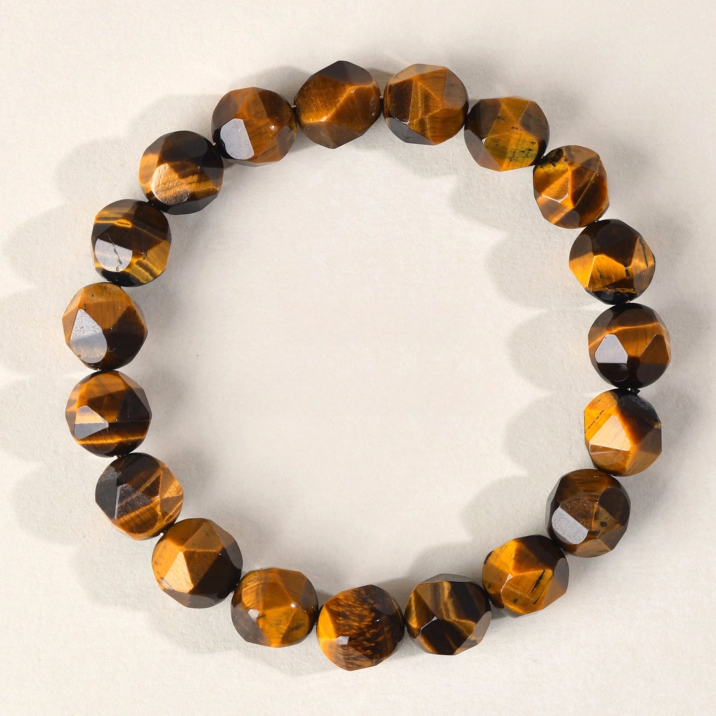 The Prism of Power - Faceted Tiger's Eye & Obsidian Shield Bracelet